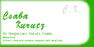 csaba kurutz business card